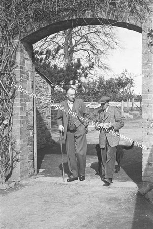 HEADFORD HOUSE  TWO MEN IN GARDEN